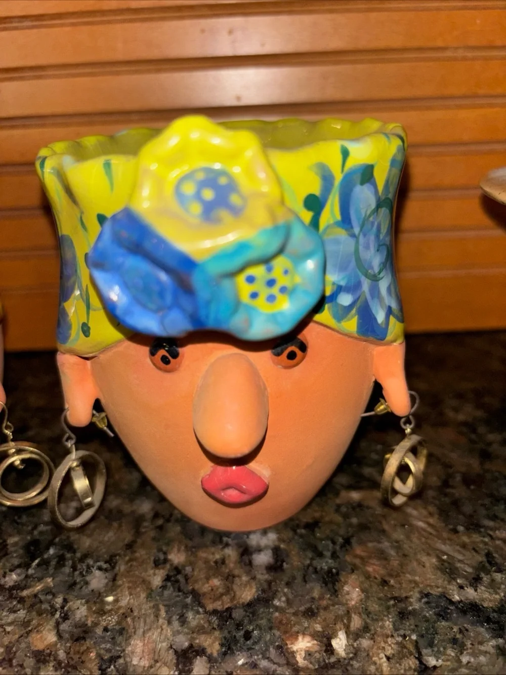 Handcrafted Bird Brain Floral Face Planter Pots - Set of 4